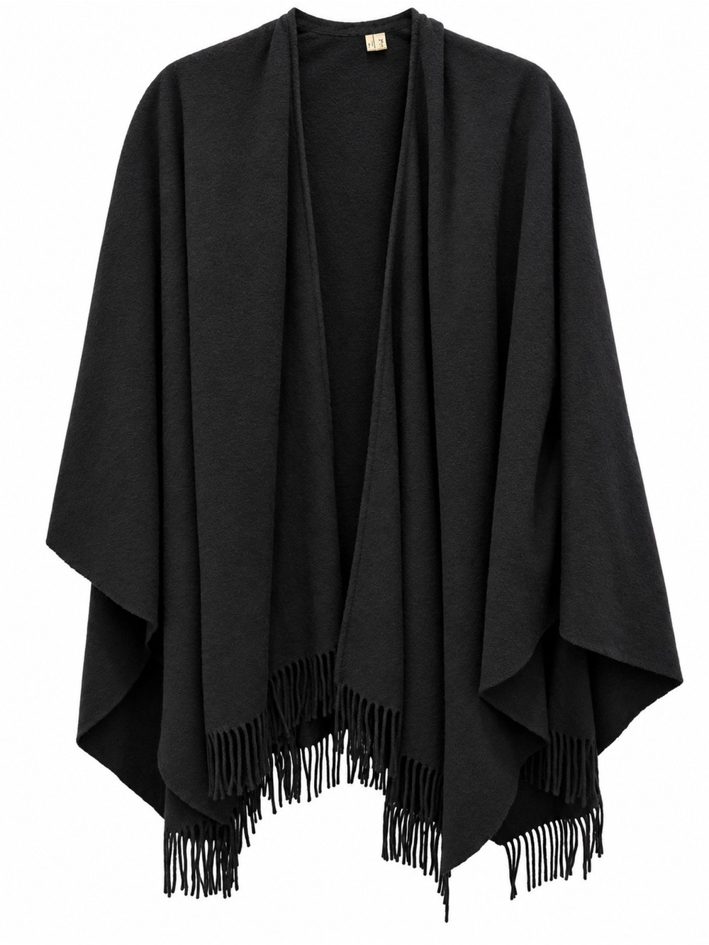 Burberry London Merino Wool Cashmere Fringe Cape Poncho Black Scotland